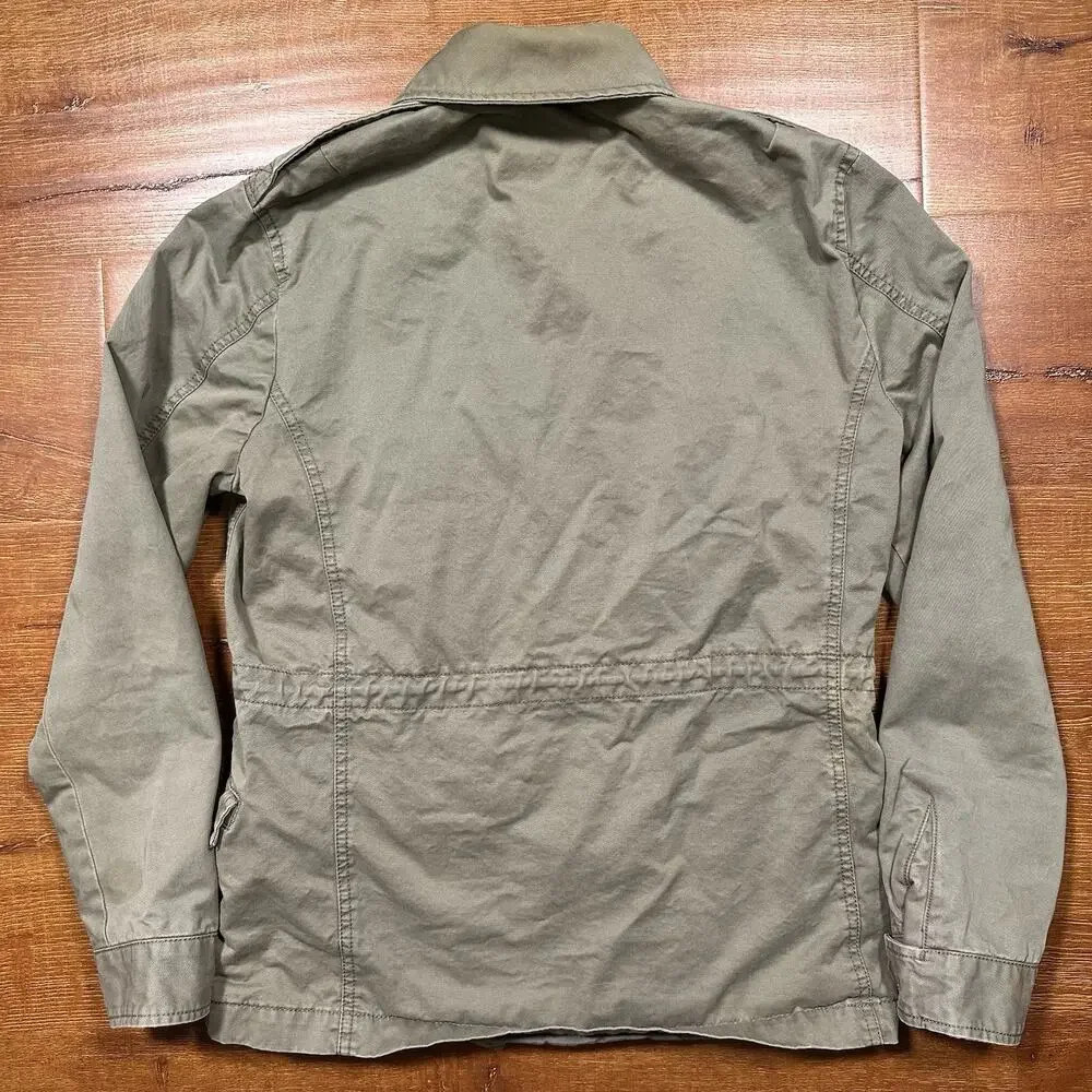 All Saints Military Utility Jacket Mens S Olive Green Zip Button Field Chore